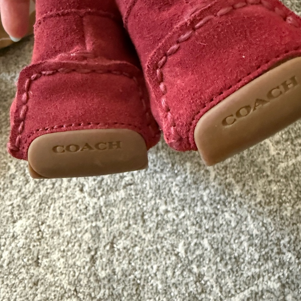 Coach Red Suede Moccasin Loafers women’s size 7 - Picture 7 of 9